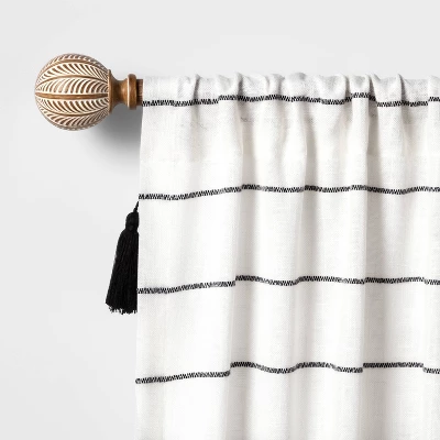 Carved Light Woodtone Ball Curtain Rod Natural - Opalhouse⢠- Image 2