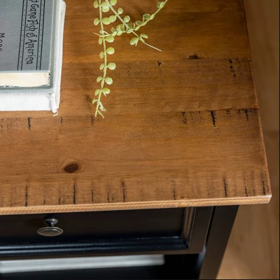 Set Of 2 Farmhouse Single Drawer V Frame Nightstands - Saracina Home - Image 3