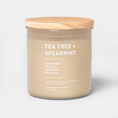 Glass Jar Tea Tree And Spearmint Candle Beige - Threshold™ - Image 3
