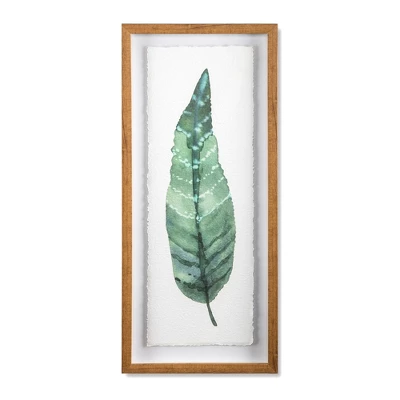 (Set Of 3) 28"x12" Framed Leaves Decorative Wall Art White - Threshold™ - Image 3