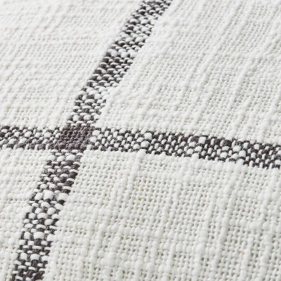 24"x24" Woven Slub Checkered Throw Pillow With Tassels Cream/Gray - Hearth & Hand™ With Magnolia - Image 2