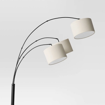 Avenal 3-Head Shaded Arc Floor Lamp Black - Threshold™ - Image 3
