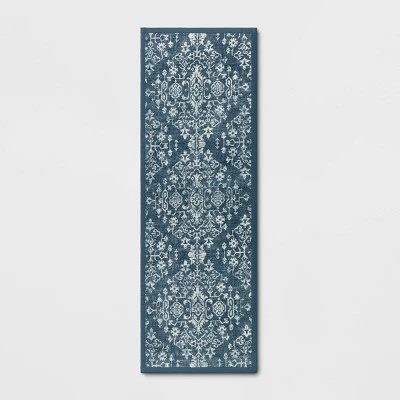 Vintage Print Comfort Rug Blue - Threshold™ - Image 5
