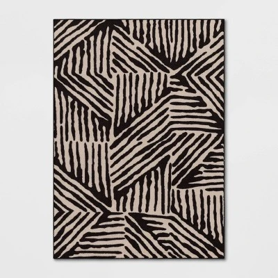 Abstract Lines Rug Black/Tan - Threshold™ - Image 4