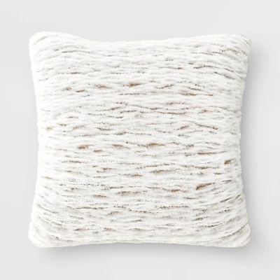 Tipped Snow Leopard Faux Fur Square Throw Pillow - Threshold™ - Image 5