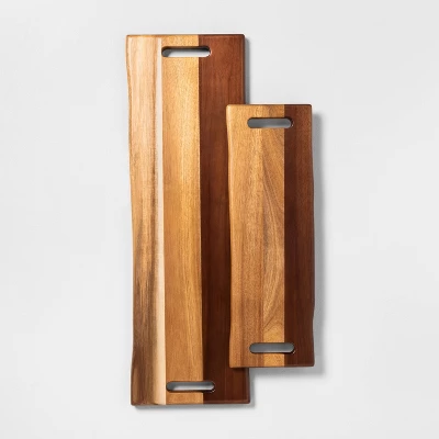 10"x30" Two-Tone Wooden Cut & Serve Board Brown - Hearth & Hand™ With Magnolia - Image 2