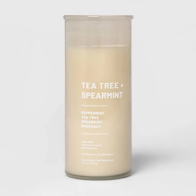 Glass Jar Tea Tree And Spearmint Candle Beige - Threshold™ - Image 2
