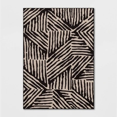 Abstract Lines Rug Black/Tan - Threshold™ - Image 5