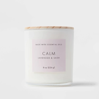 Wood Lidded Glass Wellness Calm Candle - Threshold™ - Image 4