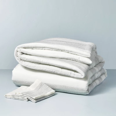 3pc Heathered Stripe Comforter Bedding Set - Hearth & Hand™ With Magnolia - Image 2