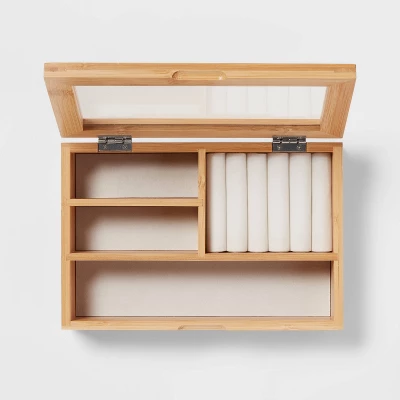 9" X 6" Bamboo Accessory Box With Acrylic Lid - Brightroom™ - Image 2