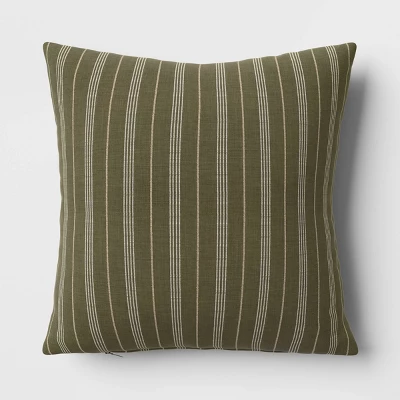 Cotton Flax Woven Striped Square Throw Pillow - Threshold™ - Image 5