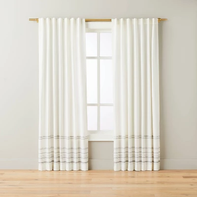 Engineered Hem Stripes Curtain Panel Cream/Gray - Hearth & Hand™ With Magnolia - Image 3