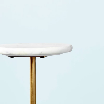 Marble Top Drink Side Table - Brass/White - Hearth & Hand™ With Magnolia - Image 3