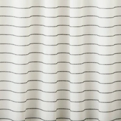 Blanket Stitch Curtain Panel Dark Gray/Cream - Hearth & Hand™ With Magnolia