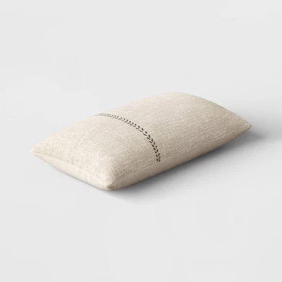 Oversized Stitched Lumbar Throw Pillow Neutral - Threshold™ - Image 2