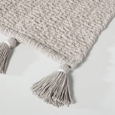 20" X 32" Solid Tassels Bath Rug Gray - Hearth & Hand™ With Magnolia - Image 2