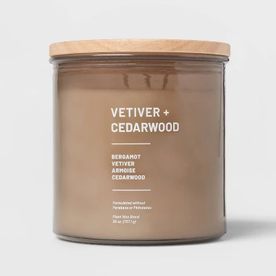Glass Jar Vetiver And Cedarwood Candle Brown - Threshold™ - Image 5