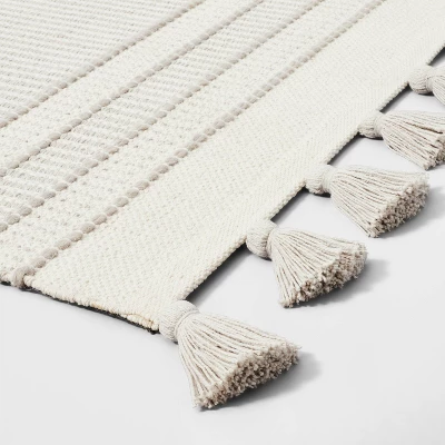 Texture Border Stripe Rug Cream/Silver Gray - Hearth & Hand™ With Magnolia - Image 2