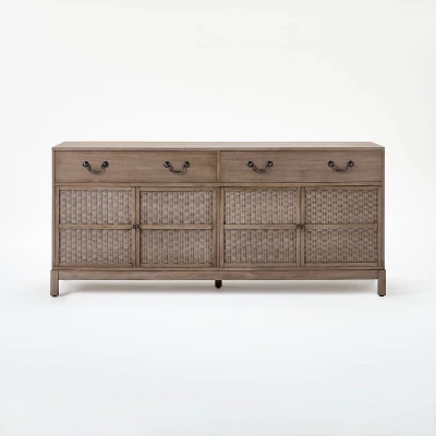 Brandeis Woven TV Stand For TVs Up To 60" Brown - Threshold™ Designed With Studio McGee - Image 2