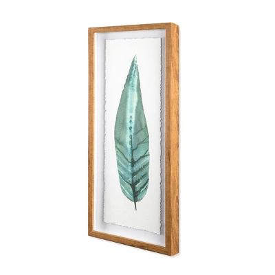 (Set Of 3) 28"x12" Framed Leaves Decorative Wall Art White - Threshold™ - Image 4