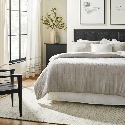 Engineered Hem Stripes Curtain Panel Cream/Gray - Hearth & Hand™ With Magnolia - Image 2