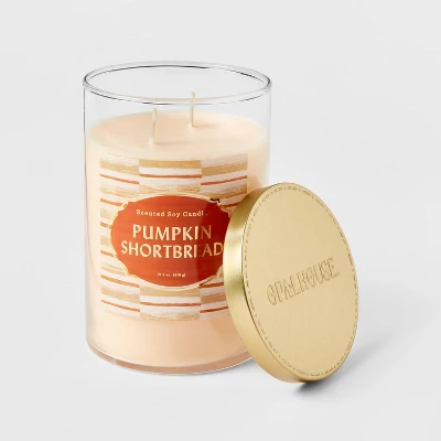 21.5oz 2-Wick Lidded Glass Jar Pumpkin Shortbread Candle Orange - Opalhouse⢠- Image 2
