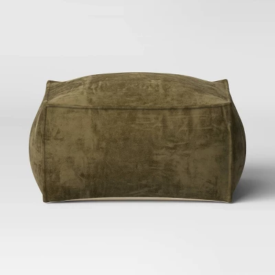 Costa Velvet Cocktail Pouf Olive Green - Threshold™ - Image 2