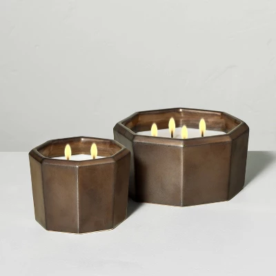 Octagonal Ceramic Harvest Spice Fall Jar Candle Metallic Bronze - Hearth & Hand™ With Magnolia - Image 3