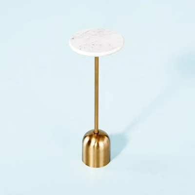Marble Top Drink Side Table - Brass/White - Hearth & Hand™ With Magnolia - Image 2
