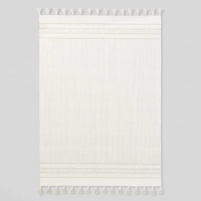 Texture Border Stripe Rug Cream/Silver Gray - Hearth & Hand™ With Magnolia - Image 4