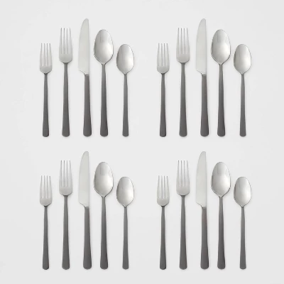 20pc Hubbardston Flatware Set Black - Threshold™ - Image 3