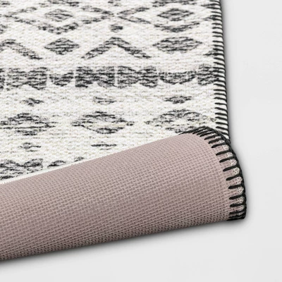 Diamond Printed Accent Aztec Rug Black - Opalhouse⢠- Image 3