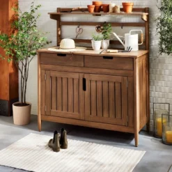 Textured Stripe Indoor/Outdoor Woven Area Rug Beige/Cream - Hearth & Hand™ With Magnolia