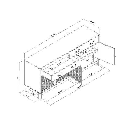 Brandeis Woven TV Stand For TVs Up To 60" Brown - Threshold™ Designed With Studio McGee - Image 7