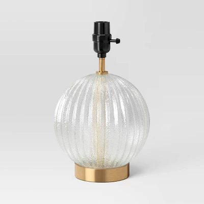 Small Ribbed Glass Lamp Base Clear - Threshold™ - Image 5