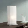 360 Lighting Cube Modern Accent Table Lamp 19 3/4" High White Ribbon Fabric Shade For Bedroom Living Room Bedside Nightstand Office Kids Family House