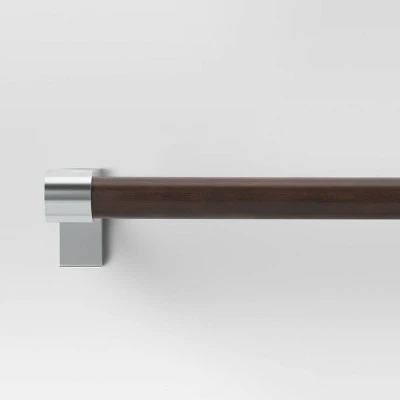 Dark Faux Wood Curtain Rod Nickel - Threshold™ - Image 4