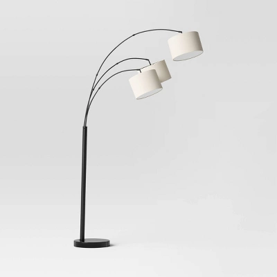 Avenal 3-Head Shaded Arc Floor Lamp Black - Threshold™ - Image 4